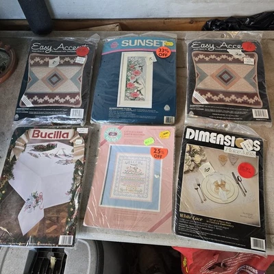 Лот из 6 наборов для вышивки крестиком размеры ткани ягненка иглы - Изображение 1 из 4