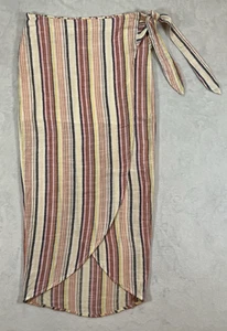 Free People Aubrey Sarong Midi Wickelrock gestreift Gr. 4 Boho Strand gestreift  - Bild 1 von 10