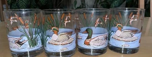 4 Georges Briard Mallard & Green Winged Teal Duck Gläser Whiskey Rocks Becher - Bild 1 von 10