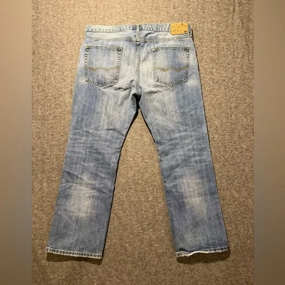 American Eagle Vaqueros Hombre 36x30 Azul Original Recto Algodón Comodidad Desteñido Foto 1 de 4