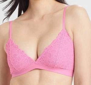 Colsie Women's M Lace Triangle Pink Bralette Fits 34C 34D 36B 36C - Picture 1 of 2