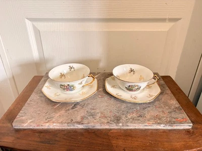 Tasse Thé Café Déjeuner Chadelaud LIMOGES Porcelaine Blanc Impérial Fragonard - Photo 1/4