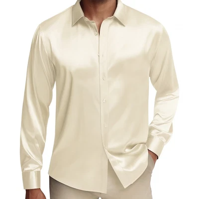 Domenico Vacca Light Champagne 100% Silk Dress Shirt – Size 40 Made in Italy - Image 1 of 4