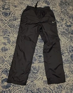 Nike y2k nylon black track pants pocket swoosh Young Size M - Picture 1 of 3