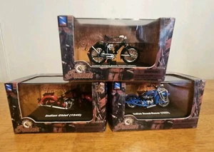 Indian Motorcycle 1:32 Scale LOT OF 3. CAMEL BACK SINGLE/SCOUT RACER/CHIEF - Picture 1 of 4