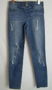 JUSTICE GIRLS MID RISE DISTRESSED LEGGINGS BLING SZ 12 EUC DH2073 - Picture 1 of 3