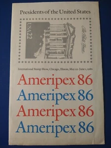 Ameripex 86 Presidential Stamps, All Four Sheets In Original Envelope. - Picture 1 of 5
