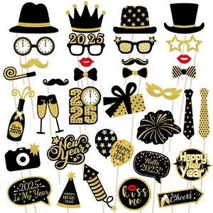 35 Pcs New Years Eve Photo Booth Props 2025 Photo Props New Year Photo Booth ... - Picture 1 of 7