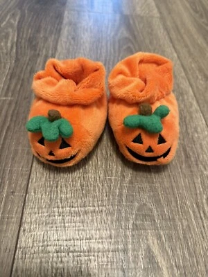 Koala Baby 0-6 Months Plush Halloween Jack-o-Lantern Pumpkin Booties Boy Girl - Image 1 of 2