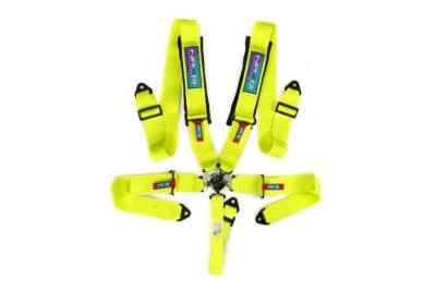 NRG Cam-Lock Neon Green 5 Point 3" Wide Seat Belt Harness SFI 16.1 Approved - Image 1 of 4