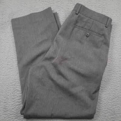 David Taylor Men's 38x30 (37x29.5) Pants Gray Straight Leg Flat Front - Image 1 of 4