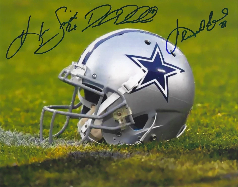 凯文·史密斯、肯尼·甘特和大卫·布鲁勒签名达拉斯牛仔 8 x 10 照片带真品证书 — 第 1/1 张图片