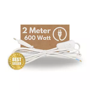 2x Netzkabel Euro H03VVH2-F Stromkabel mit Stecker und Schalter 2m I EIN Aus - Bild 1 von 5