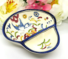 Olive and pit dish Hand painted Portugal Ceramic jewelry/candy holder Blue bird