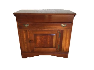 MONITOR FURNITURE CHERRY CHIPPENDALE STYLE RAISED PANEL DOOR FLIP TOP SERVER - Picture 1 of 13