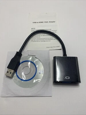 HDMI to VGA  Male to Female for Computer Laptop Projector and more Black - Image 1 of 2