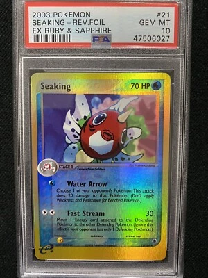 2003 Pokemon Ruby & Sapphire Seaking Reverse Foil 21/109 PSA 10 Gem Mint - Image 1 of 2