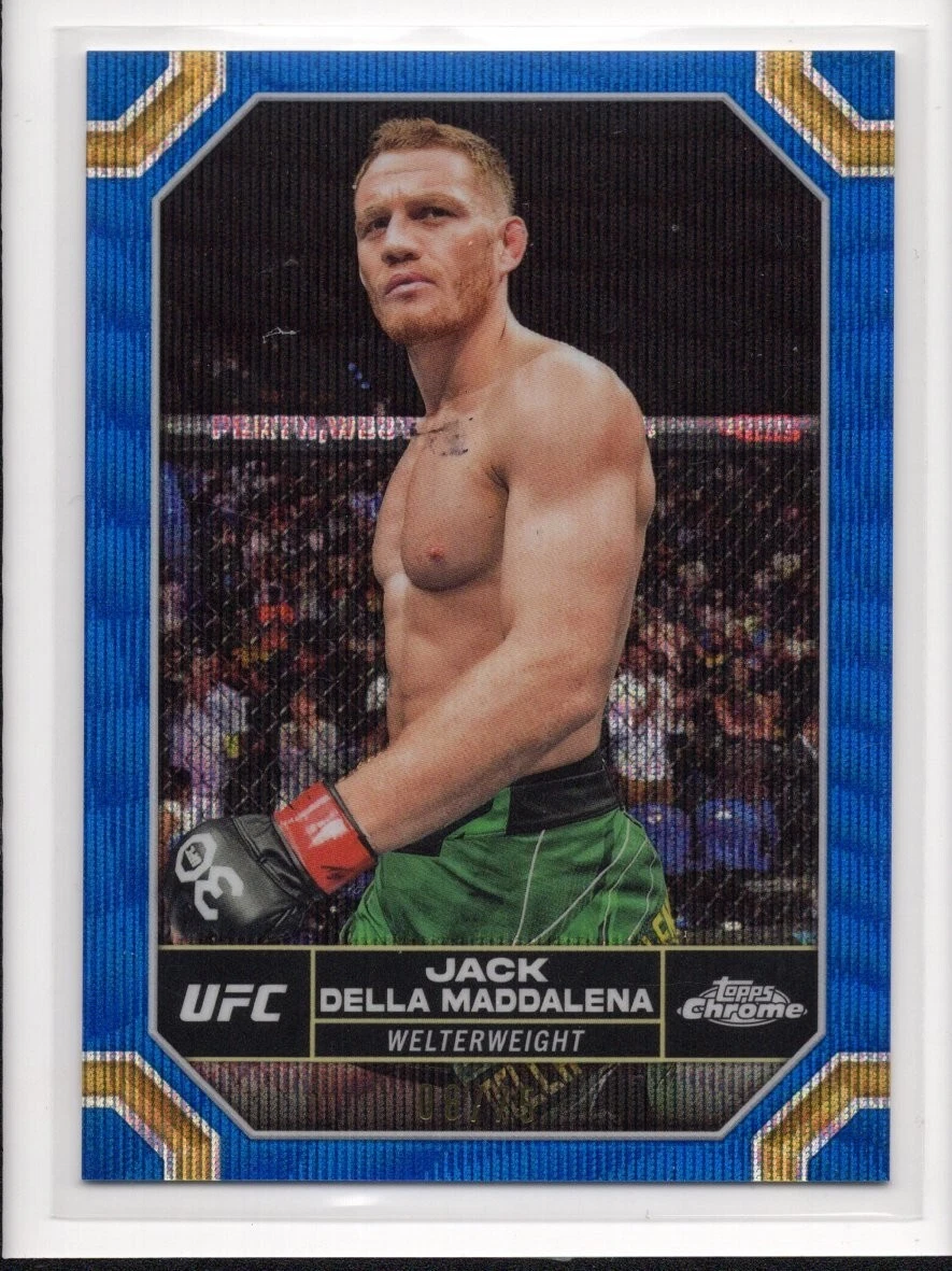 2024 TOPPS CHROME UFC BLUE WAVE REF JACK DELLA MADDALENA /75