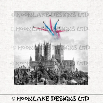 MOONLAKE FABRICS Red Arrows Over Lincoln Fabric Craft Panels in 100% Cotton or Polyester