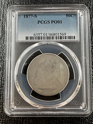 1877 S Seated Liberty Half Dollar 50c Lowball PCGS PO1 POOR 1 #60640 - Image 1 of 2
