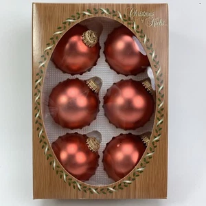 Christmas by Krebs Glass Ornaments Rose Matte 2.5" Round Ball Set of 6 - Picture 1 of 13