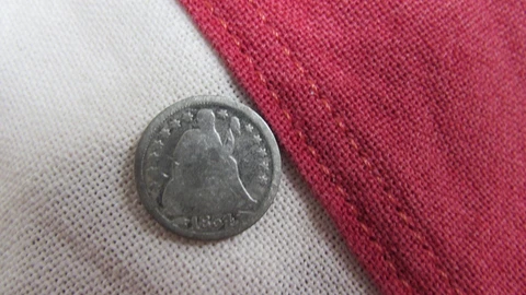 1854 P Seated Liberty Dime- With Arrows Cover