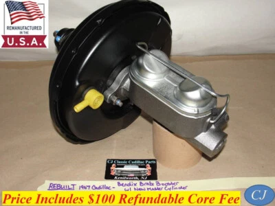 REBUILT FACT. ORIGINAL 67 CADILLAC BENDIX POWER BRAKE BOOSTER & MASTER CYLINDER - Image 1 of 4