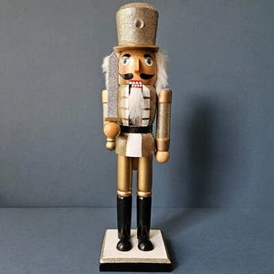 14” Gold Wooden Christmas Nutcracker Soldier with Sword, Threshold Target 2015 - Picture 1 of 7