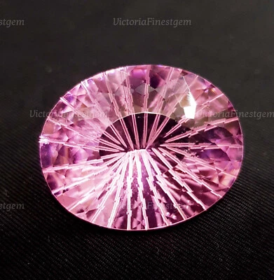 55 Ct Pink Quartz Oval Carving Cut Glass Filled Loose Gemstone - Image 1 of 4