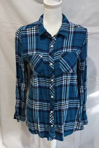 Relativity Damen Flanellhemd - Blau Grün - Medium - Bild 1 von 5