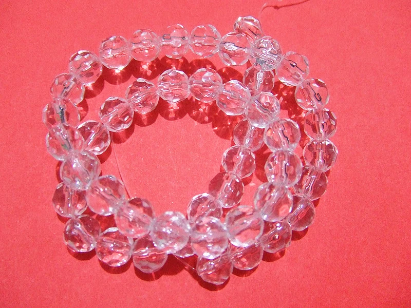 50pz  perline in vetro  sfaccetta 6mm colore trasparente - Immagine 1 di 1