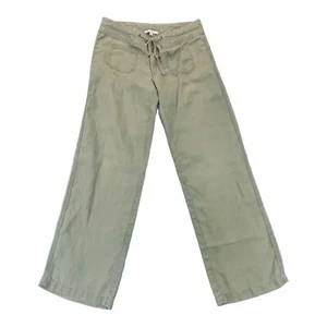 CAbi Linen Pants Womens Medium Wide Leg Drawstring Camel Tan Khaki Vacation - Picture 1 of 9
