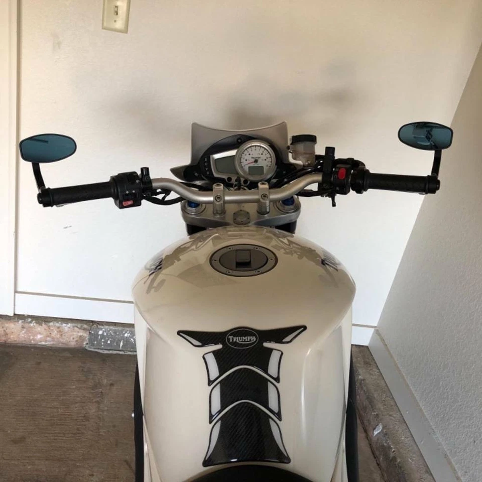 Espejos retrovisores de extremo de manillar triple de 7/8"" para motocicleta Triumph Speed 2008 2009 2010 Foto 1 de 4