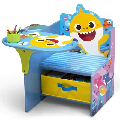 Baby Shark Chair Desk with Storage Bin,Snack Time, Homeschooling,Homework & More - Image 1 of 4