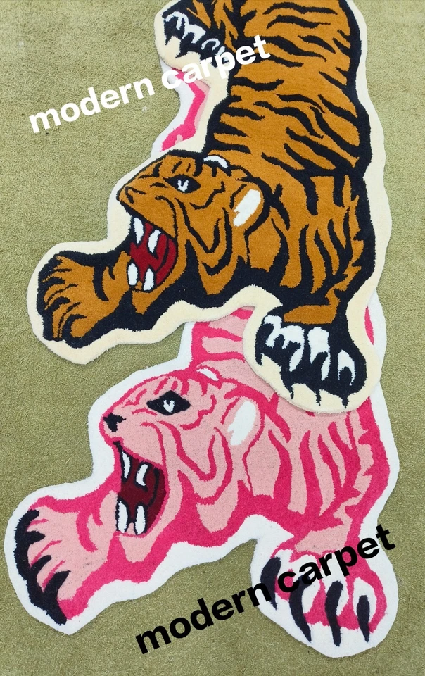 Tibetischer Tiger Teppiche 3 x 5 Fuß Handarbeit 100 % Wolle handgetuftet für ... - Bild 1 von 4