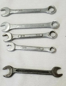 Set of 5 Drop Forged Combination  Wrenches 5/16 7/16 1/2 + Taiwan+ Preowned - Picture 1 of 10
