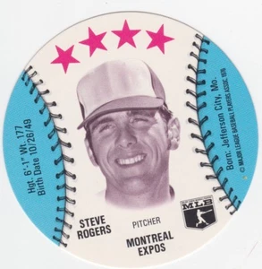 1976 STEVE ROGERS EXPOS  SUPER STAR LUNCH BAGS SAFELON CORPORATION DISK - Picture 1 of 2