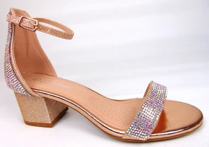 NEW Forever Embellished Open Toe Evening Heels Sandals Womens Size 6.0 Champagne - Picture 1 of 12