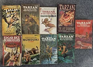 Lot Of 9 Paperback Tarzan Books Edgar Rice Burroughs - Picture 1 of 3
