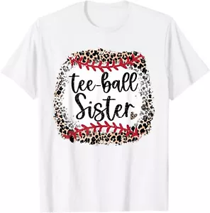 Leopard Tee-Ball Sister T-ball Mom Mother's Day Toddler Kids T-Shirt Hoodie - Picture 1 of 16