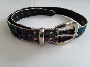 Elite Brand Floral Glitter Tapestry Belt, 30 to 34 in. waist - Picture 1 of 5
