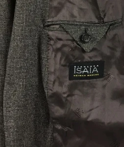 Isaia Napoli Neiman Marcus Sport Coat Men’s 46R Brown Birdseye Super 120's Wool - Picture 1 of 12