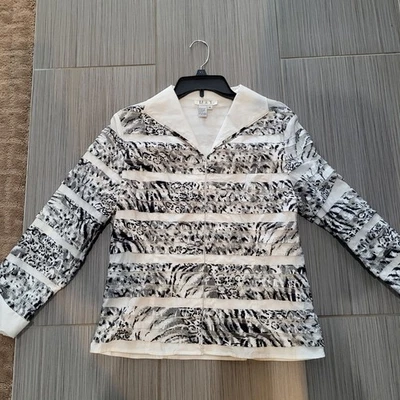 Chaqueta de noche de diseñador D&Y con estampado animal - Talla mediana Foto 1 de 4