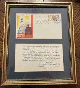 Principessa Grace de Monaco firmata incorniciata autografata copertina primo giorno 1962 apertura automatica? - Foto 1 di 7