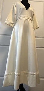 Vestido Marfil Línea A Nuevo Sin Etiquetas con Bolsillos Talla M - Imagen 1 de 17