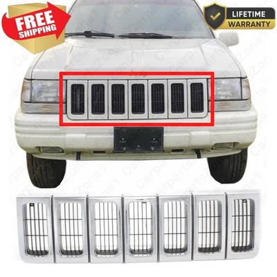 For 1996-1998 New Front Grille Fits Jeep Grand Cherokee CH1200192, 55055059 Foto 1 de 4