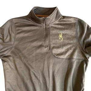 Browning men's Large Fleece Lined Quarter Zip Shirt Olive Drab size medium - Picture 1 of 10