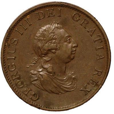 Great Britain 1/2 Penny 1799 George III KM# 647 - Image 1 of 2