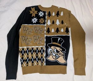 Wake Forest Demon Deacons Ugly Yellow Weihnachtspullover Gr. M College Football - Bild 1 von 6