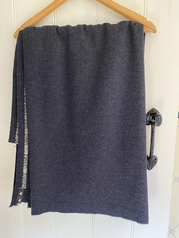 Cashmere Dark Blue Fabric Herringbone - Image 1 of 4